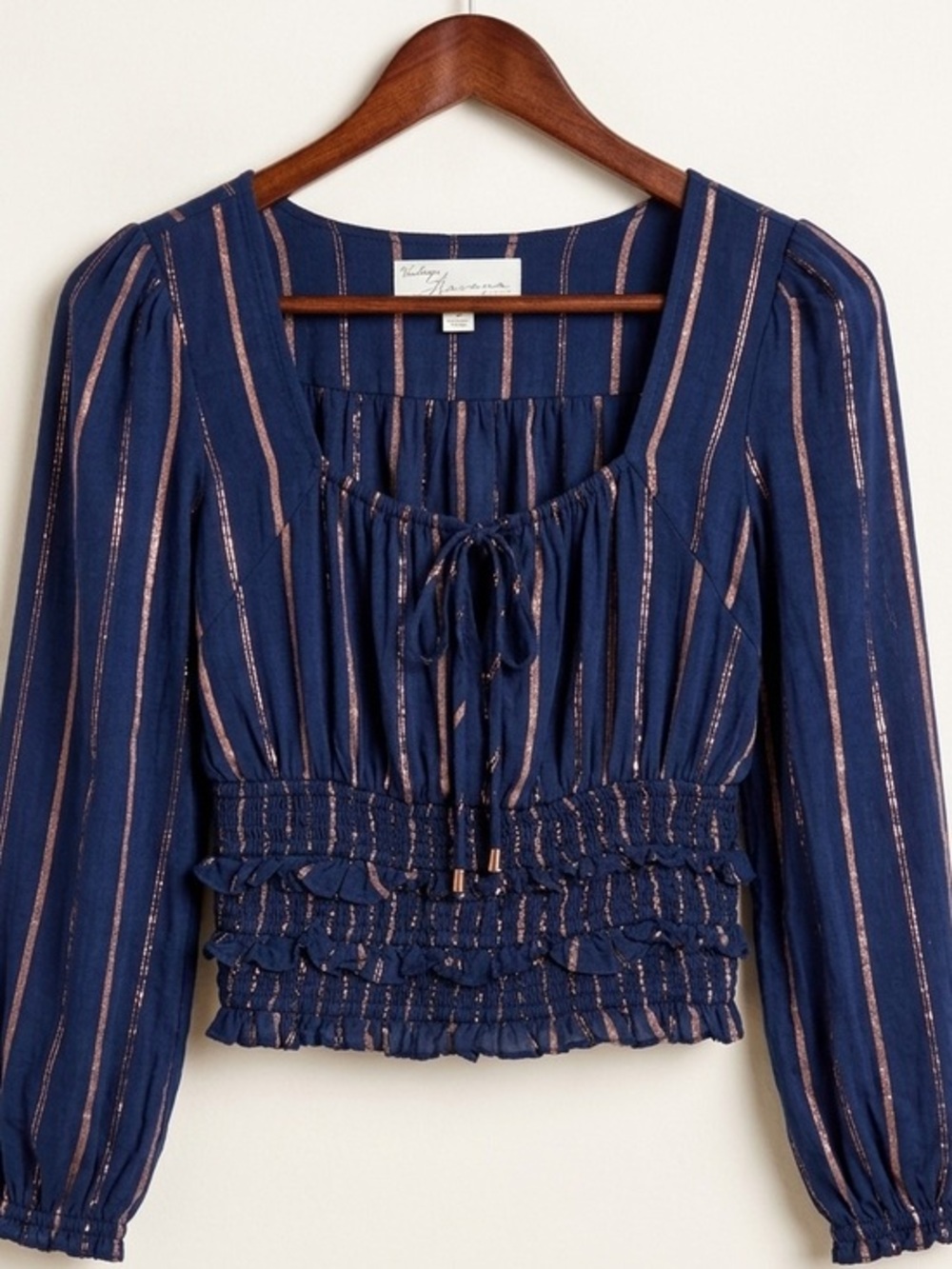 Vintage Havana Metallic Stripe Blouse SIZE SMALL